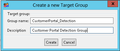 Create New Target Group